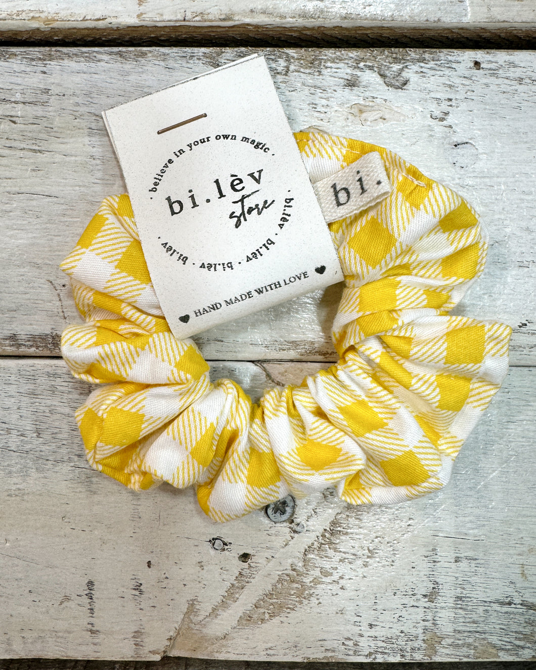 YELLOW GINGHAM Scrunchie