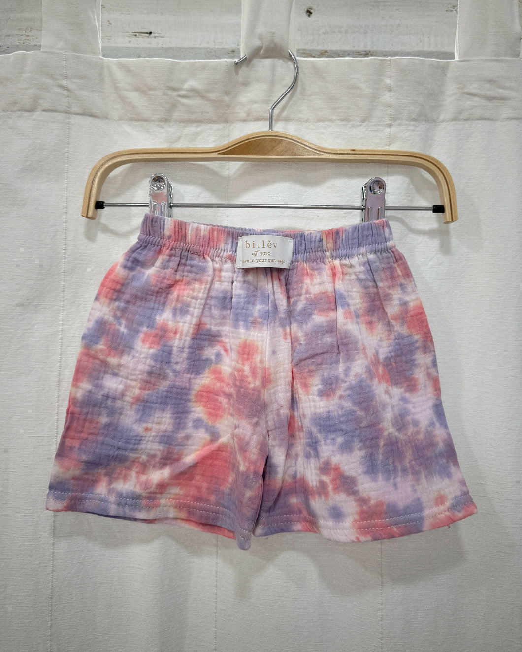 BABY & KIDS TROPICAL SUNSET MUSLIN tie-dye shorts