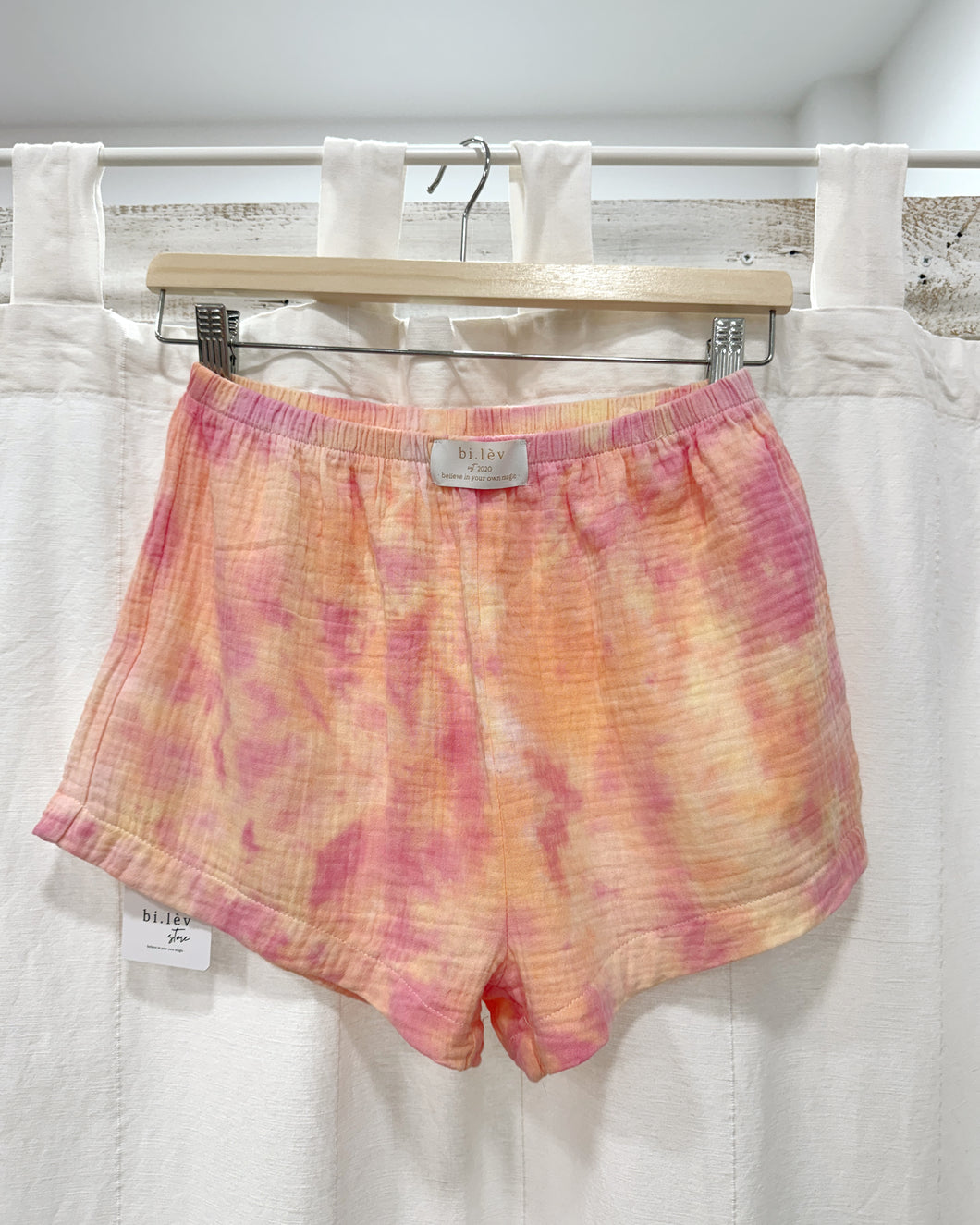 PEACH FIZZ MUSLIN COTTON SHORTS