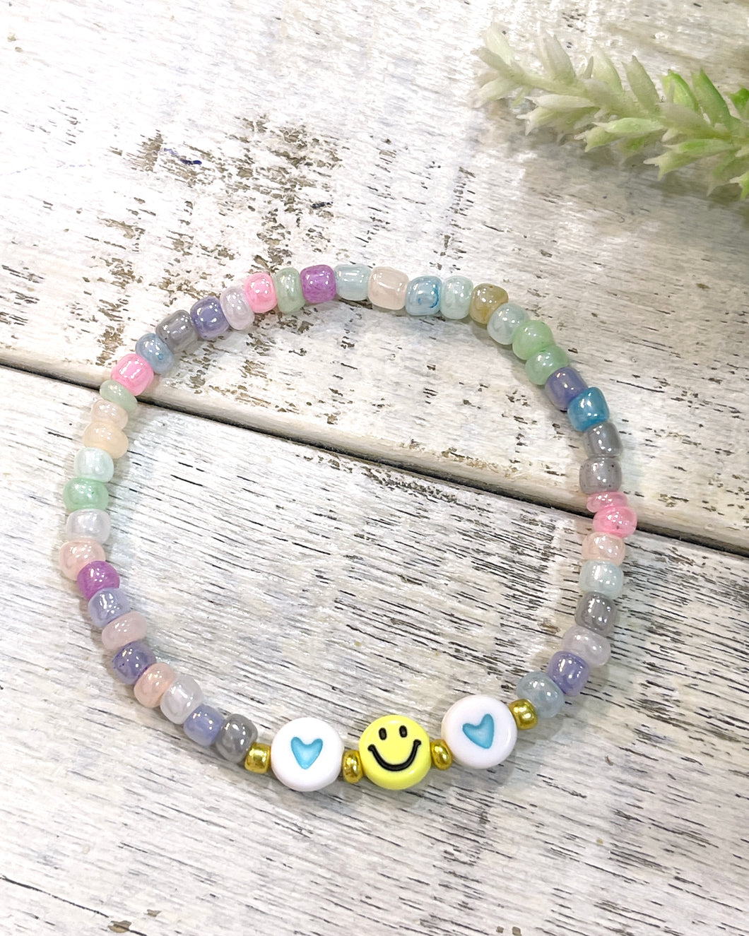SMILE pearly beads bracelet multicolour