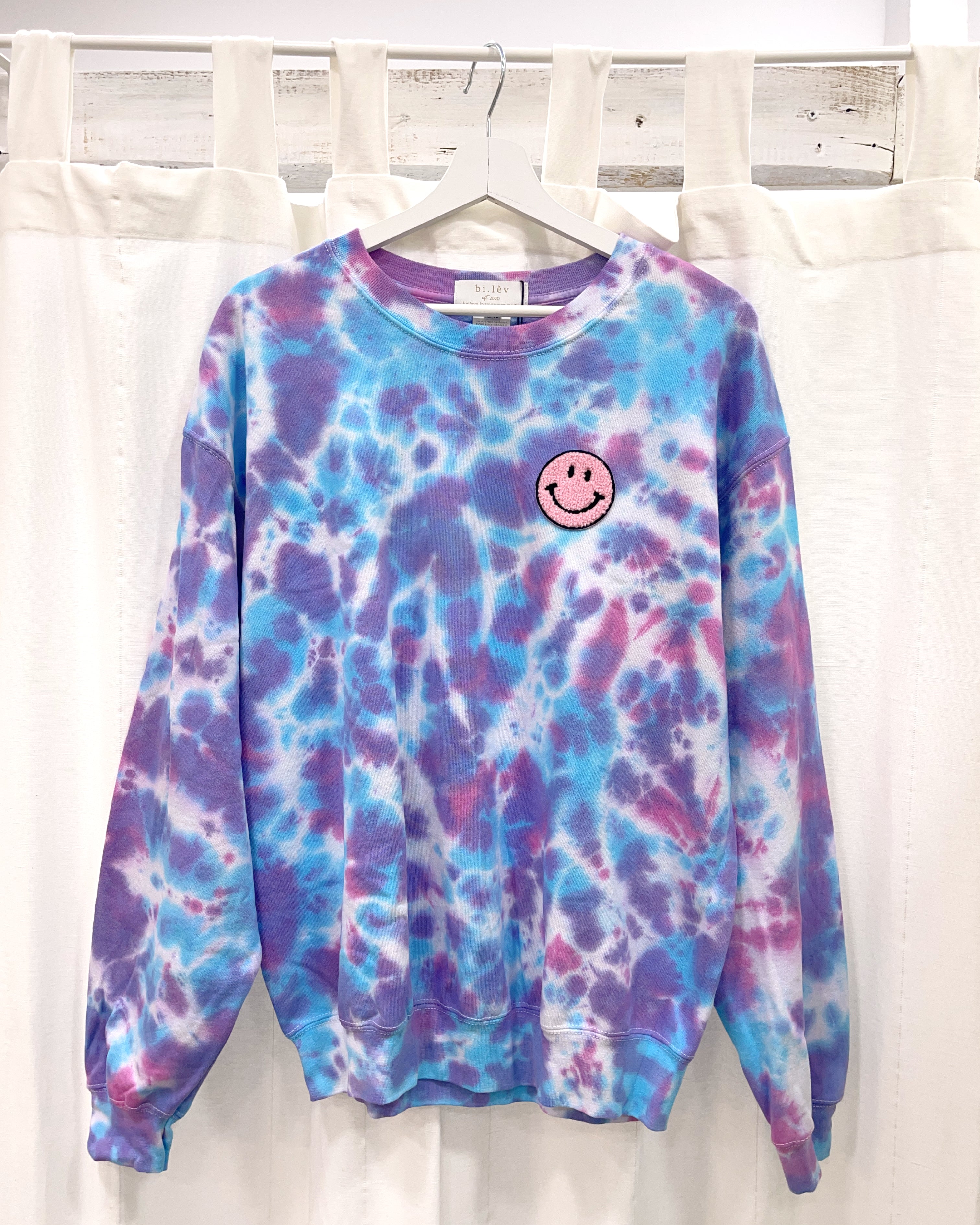 Pink and blue tie hotsell dye sweatshirt