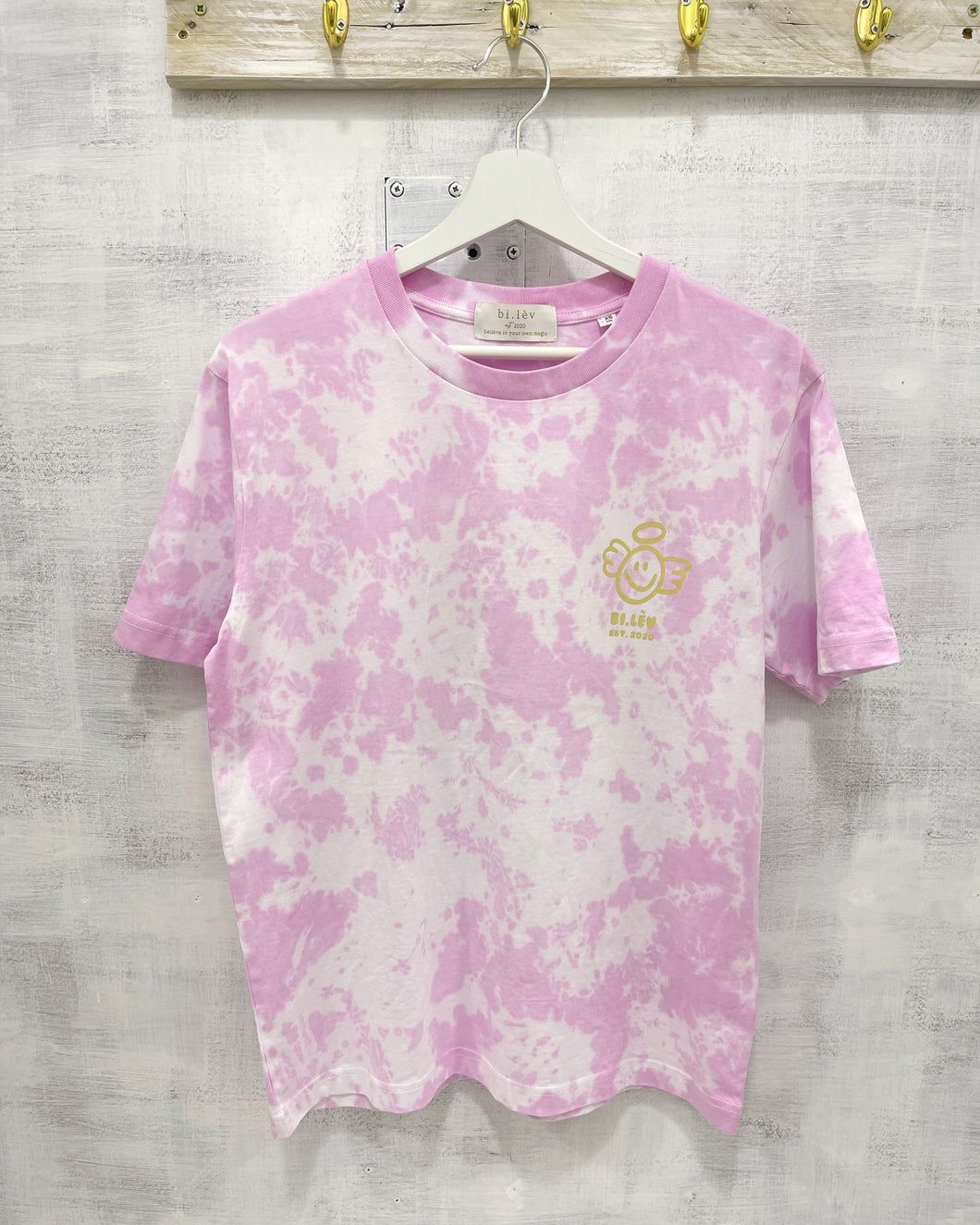 ANGEL PINK ROSE - Tie Dye Organic Cotton T-shirt