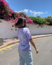 Load image into Gallery viewer, Black pink tie-dye GOTS organic cotton t-shirt for him and for her. Unisex collection.
