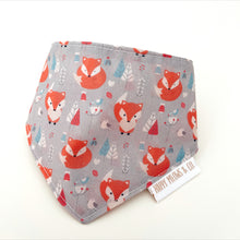 Load image into Gallery viewer, Gray fox pet bandana. Handmade. 

