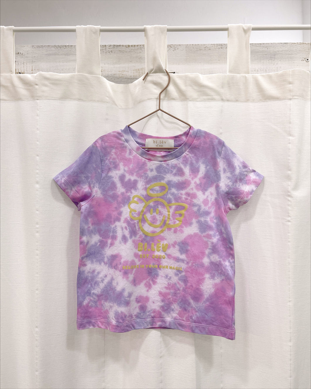 KIDS ANGEL PURPLE PINK - Tie Dye Organic Cotton T-shirt